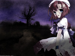 Girl white dress hat blood - a white hat free wallpaper
