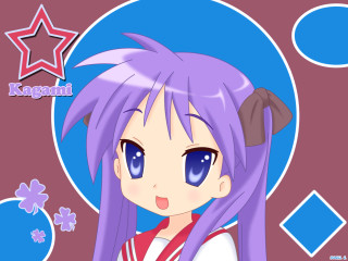 Purple hair blue eyes anime - visual free wallpaper