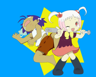 Cartoon characters playing baseball anime - a yellow star free wallpaper