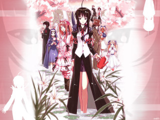 Anime girls cherryblossoms spring hanami - a pink sky free wallpaper