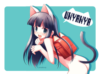 Cartoon cat back speech bubble - kitty free wallpaper