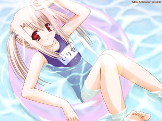 Girl swimsuit floating pool water - the wind free wallpaper