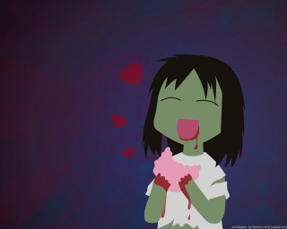 Gothic girl heart licking smile - her lip free wallpaper