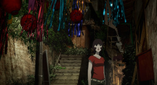 Woman redshirt greenpants hallway redumbrella - ghost in the shell free wallpaper