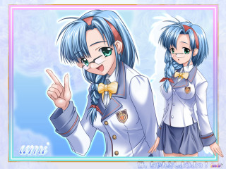 Girl peace sign uniform bluehair - a peace free wallpaper