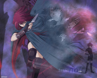 Anime couple fantasy redhair weapon - anime free wallpaper