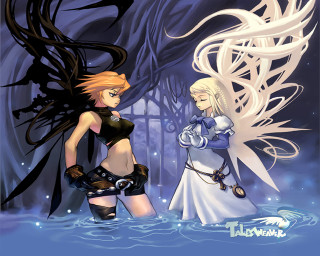 Anime couple water blackbird fantasy - a black bird free wallpaper