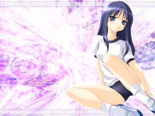 Girl uniform sitting purple anime - a girl in a uniform free wallpaper