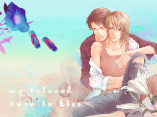 Couple bench butterfly blueflower storybook - a couple sitting free wallpaper