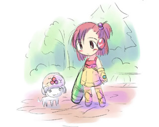 Girl ponytail purple hair sketch - a drawing of a girl free wallpaper for desktop