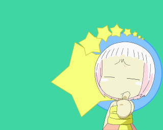 Cartoon star head pointing finger - chiho aoshima free wallpaper