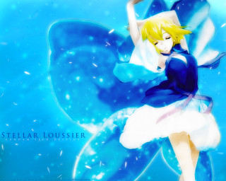 Blue dress umbrella anime blonde - a white umbrella free wallpaper