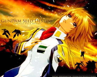 Anime blonde yellow jacket sunset - tie free wallpaper