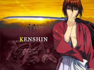 Kenshin sunset anime sword brownhair - japanese free wallpaper