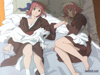 Two women brown dresses bed - two woman free wallpaper