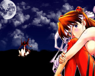 Anime hugging planet moon dog - a sky full free wallpaper