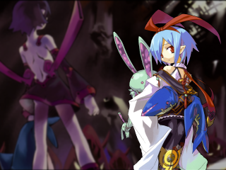 Cartoon neoexpressionism bluehair bunny rabbit - a rabbit free wallpaper