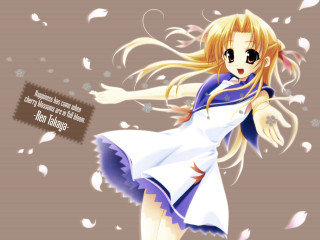 Girl dress flowers ribbon anime - a quote free wallpaper