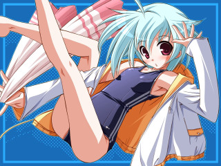 Blue haired woman anime rayonism 2 - a blue frame free wallpaper