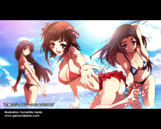 Three women bikinis water anime - three woman free wallpaper