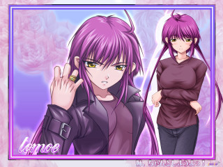 Purple hair anime girls portrait - purple hair free wallpaper for desktop