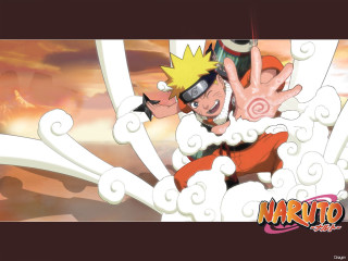 Naruto blonde spiked handup cloudy - anime visual free wallpaper for desktop