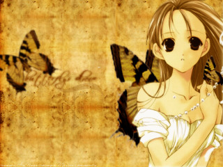 Girl butterfly wings gothic anime - grungy free wallpaper