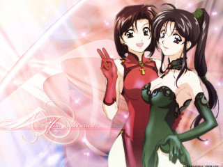 Anime girls pointing remodernism ai - their finger free wallpaper