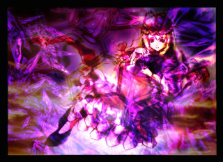 Purple dress dancing hologram glowing - a black frame free wallpaper
