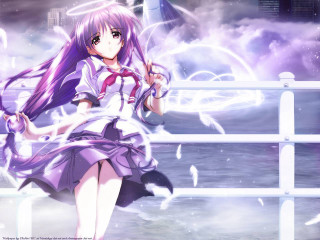 Purple angel girl pier hologram - a pier free wallpaper