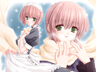 Pink haired sisters maid portrait - the others hand free wallpaper