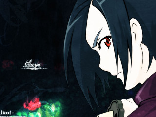 Anime girl red eyes black - red eye free wallpaper