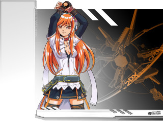 Anime red haired sword girl - a computer screen free wallpaper for desktop