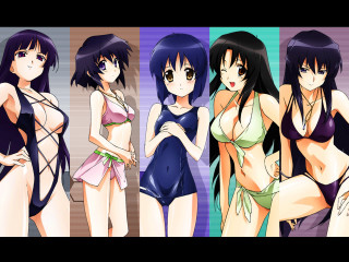 Group women bathing suits anime - a picture of them free wallpaper