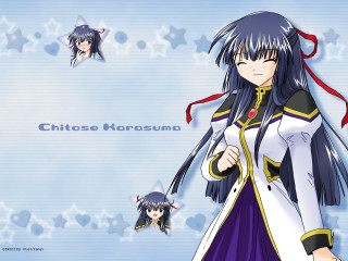 Anime starry longhair purpledress ribbon - hat free wallpaper