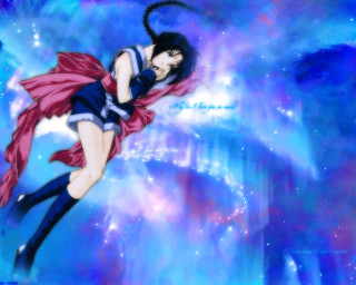 Anime girl flying space aurora - elysium free wallpaper