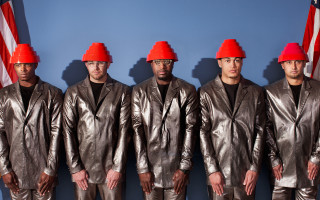 Men red hats flag blue - brian fies free wallpaper