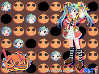 Girl costume expressions pumpkins circles - many free wallpaper