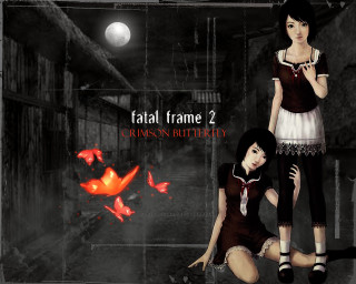 Two anime girls sitting dark - key art free wallpaper