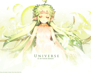 Green hair white dress elf - green hair free wallpaper