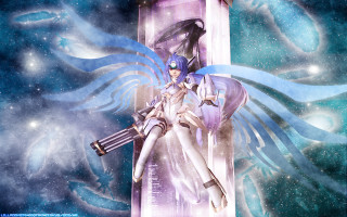 Anime girl space sword stars - elysium free wallpaper