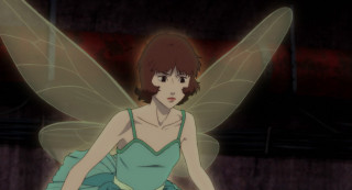 Woman green dress butterfly wings 2 - biopunk free wallpaper