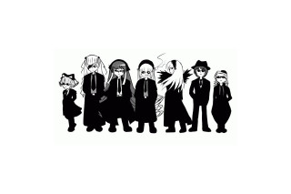 Black white group ghost line - a line free wallpaper