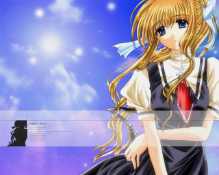 Anime girl blonde hair starry 2 - a red tie free wallpaper for desktop