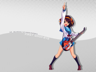 Girl guitar hat anime argyle - anime visual free wallpaper