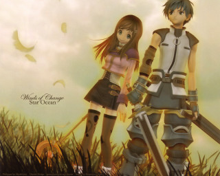Andor basch anime couple field - overhead free wallpaper for desktop