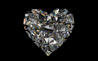 Heart shaped diamond black background - diamond free wallpaper