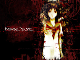 Anime yandere blood swash serafuku - a red bow free wallpaper