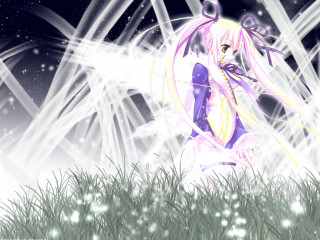 Anime girl field star moon - a anime character free wallpaper