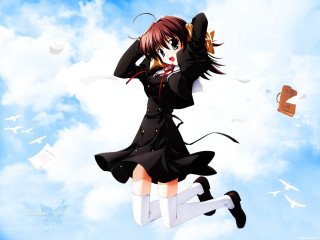 Girl flying blackdress book anime - neo free wallpaper
